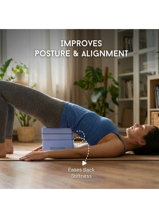 Endless High Density Premium EVA Foam Yoga Blocks Pack of 2 |For Strength, Balance, and Flexibility|Odour Resistant | Size: 22.5 x 15 x 7 cm | Set of 2 - Image 4